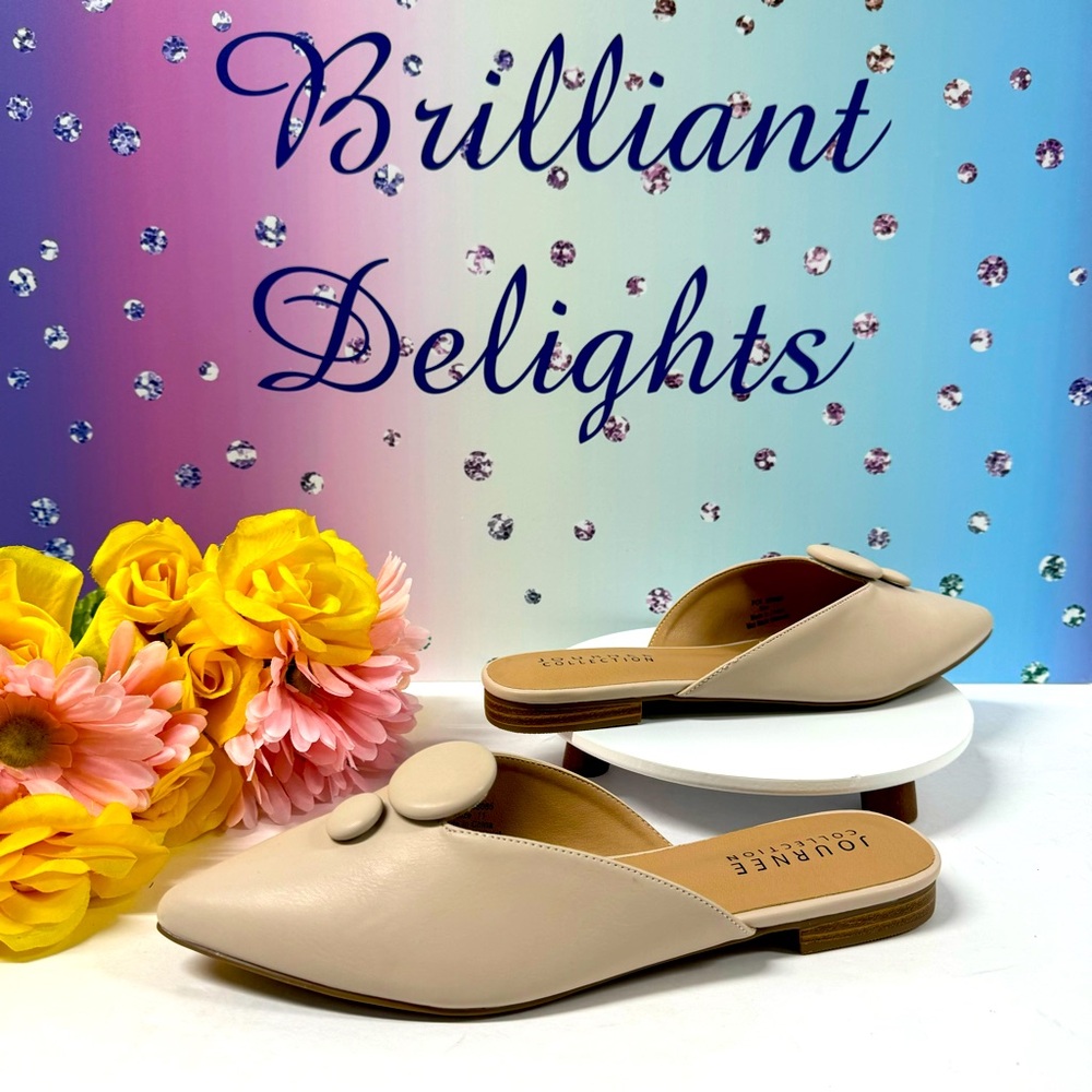 SALE! BUTTON FRONT MULE FLATS